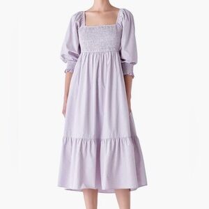 Gingham Smocked Maxi Dress - NWT